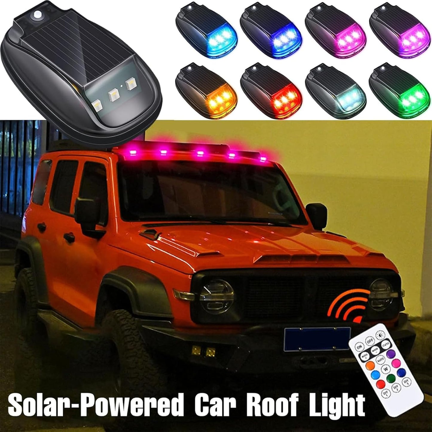 Solar Car Roof RGBStrobe Light