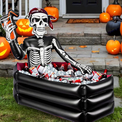 ☠️🧊40-Gallon Inflatable Pirate Skeleton Cooler for Halloween