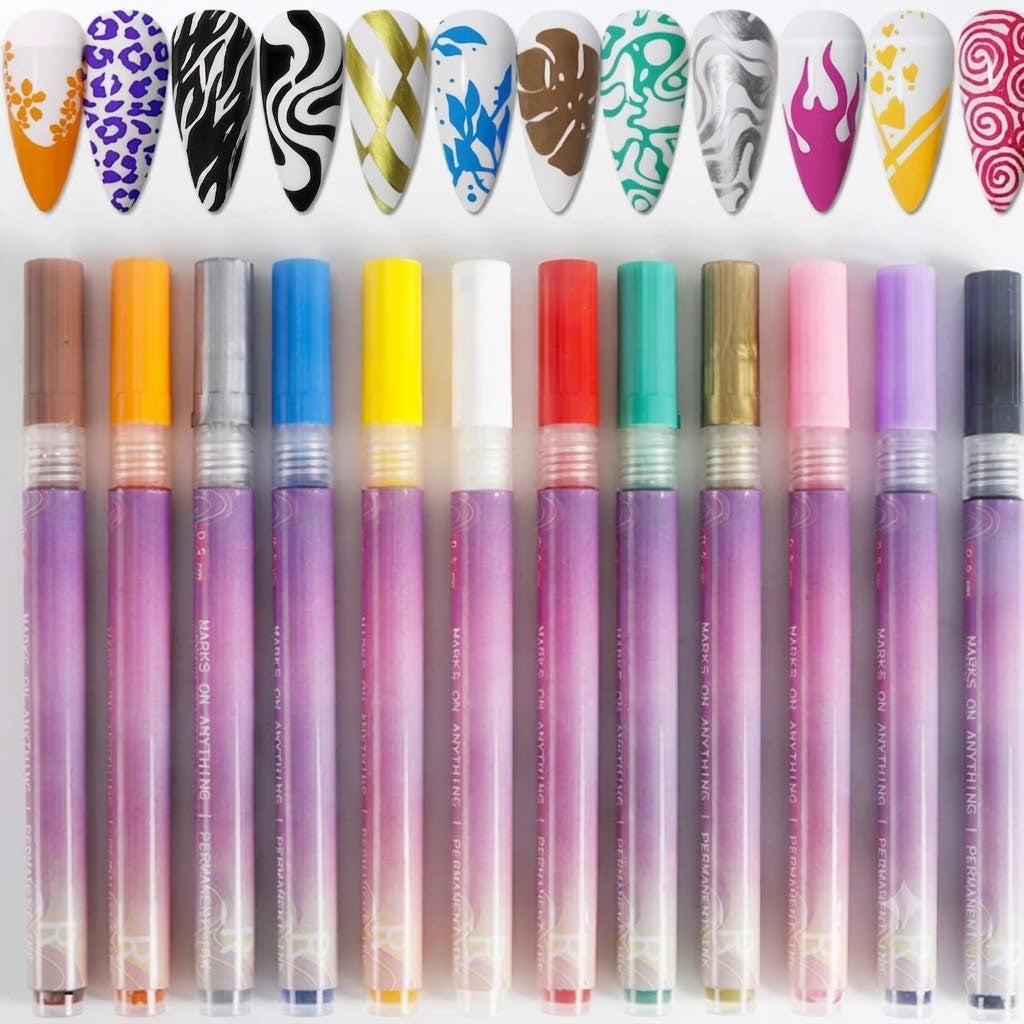 🎁 50% OFF ⏳ 12 Colors Nail Art Pens Set – Create Beautiful & Precise Designs ✨