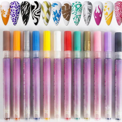 🎁 50% OFF ⏳ 12 Colors Nail Art Pens Set – Create Beautiful & Precise Designs ✨