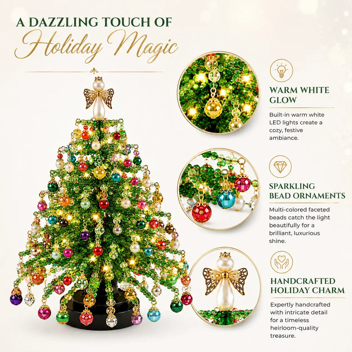 🎁 DIY Beaded Christmas Tree – Complete Craft Kit for Festive Holiday Décor & Gifting