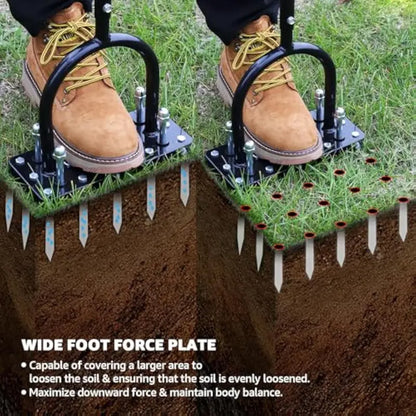 🌱 RIFPOD Lawn Aerator | Automatic Dirt & Leaf Cleaner ✨ Heavy Duty 15 Adjustable Iron Spikes, Restore Healthy Lawn for Yard & Garden