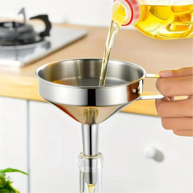 🍳Stainless Steel Funnel Set｜With Filter Strainer