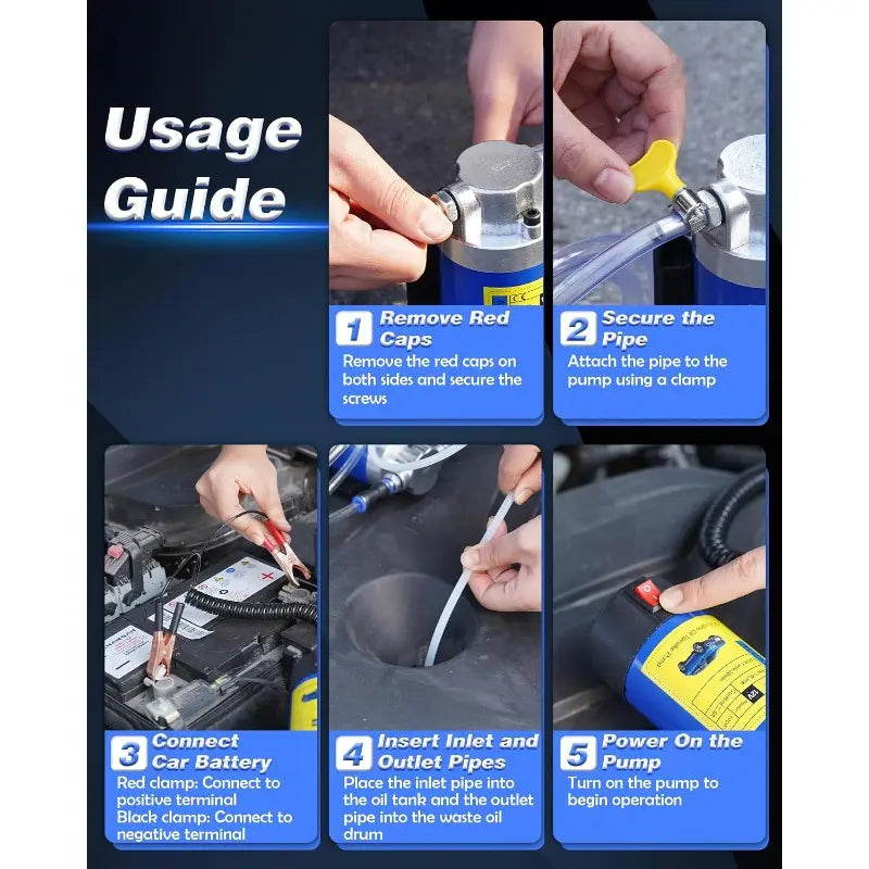 ⚡12V 100W Self-Priming Electric Oil Pump｜30 Min Continuous Work, Efficient Fluid Transfer Tool for Engine Oil, Gear & Transmission Fluid Removal, Car Oil Change Upgrade Tool