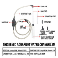 3‑M Heavy‑Duty Fish Tank Water Changer (Grey)