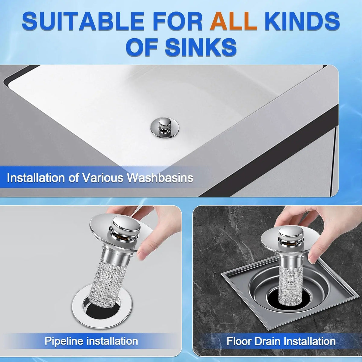 🔥Limited-time 50% off, stainless steel odor-proof bathroom sink stopper