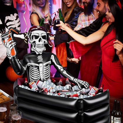 ☠️🧊40-Gallon Inflatable Pirate Skeleton Cooler for Halloween