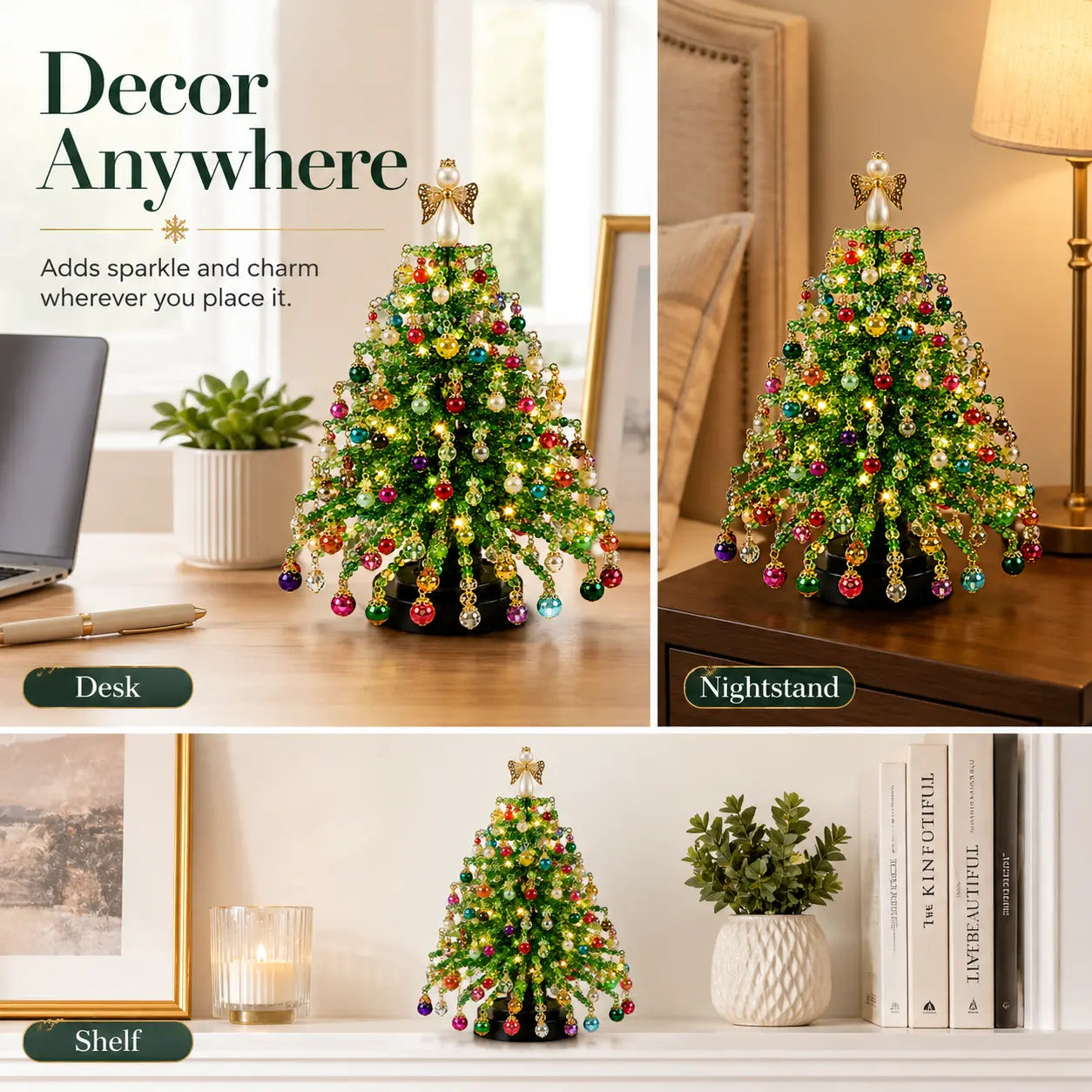 🎁 DIY Beaded Christmas Tree – Complete Craft Kit for Festive Holiday Décor & Gifting