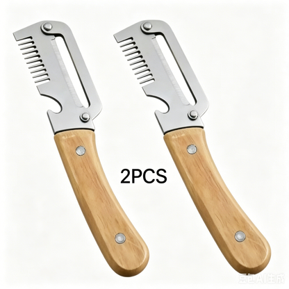 ✨Discounted Price ✨Multi-Functional Vegetable Peeler for Kitchen, Ultra-Sharp Stainless Steel Blade with Wooden Handle and Bottle Opener (2 Pcs)