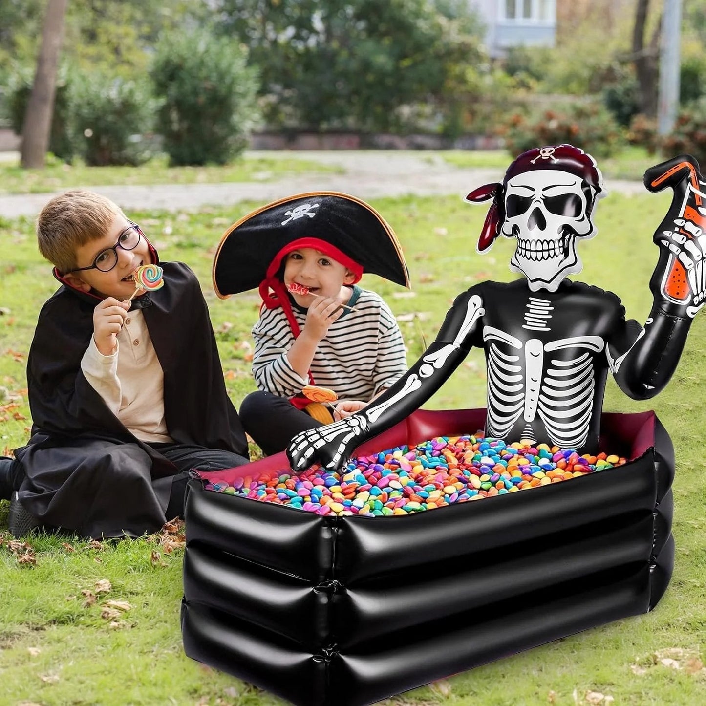 ☠️🧊40-Gallon Inflatable Pirate Skeleton Cooler for Halloween