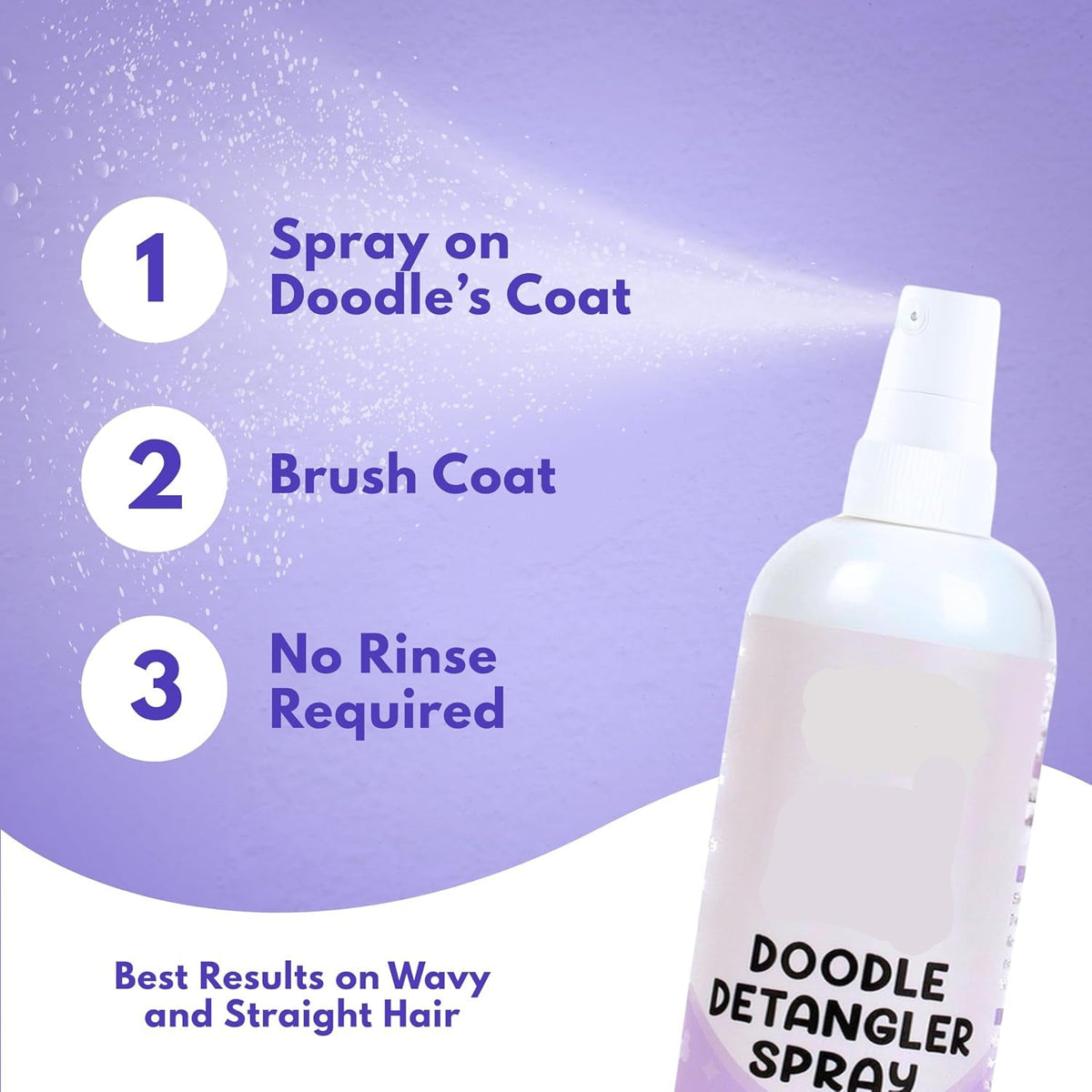🐶50% OFF NOW! Instant Pet Detangling Hair Care Spray – Knot Remover Silky Finish Quick Dry Fur Detangler, No Rinse Grooming Spray for Dogs & Cats Long Short Hair Daily Grooming