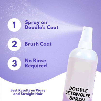 🐶50% OFF NOW! Instant Pet Detangling Hair Care Spray – Knot Remover Silky Finish Quick Dry Fur Detangler, No Rinse Grooming Spray for Dogs & Cats Long Short Hair Daily Grooming