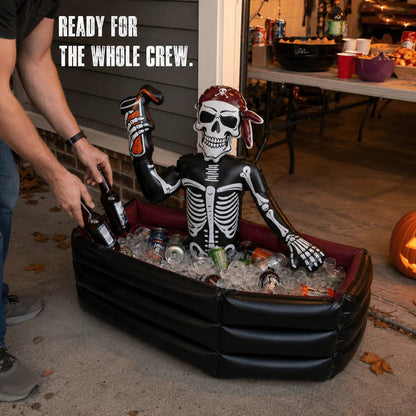 ☠️🧊40-Gallon Inflatable Pirate Skeleton Cooler for Halloween
