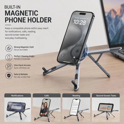 📢 Buy 1 Get 1 Free 🔥 Magnetic Portable Multi-Functional Stand for Tablets, Phones & Laptops