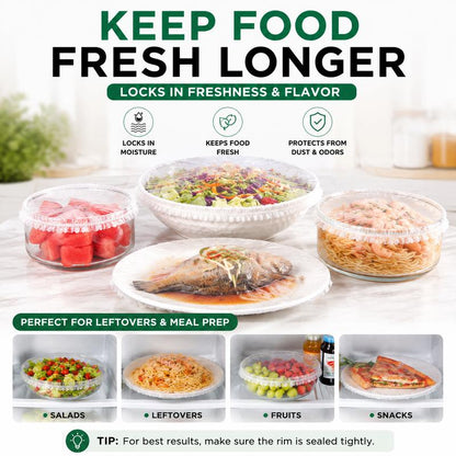 📢Buy one get one free✨100 disposable elastic food lids, suitable for bowls and plates, flexible bowl lids