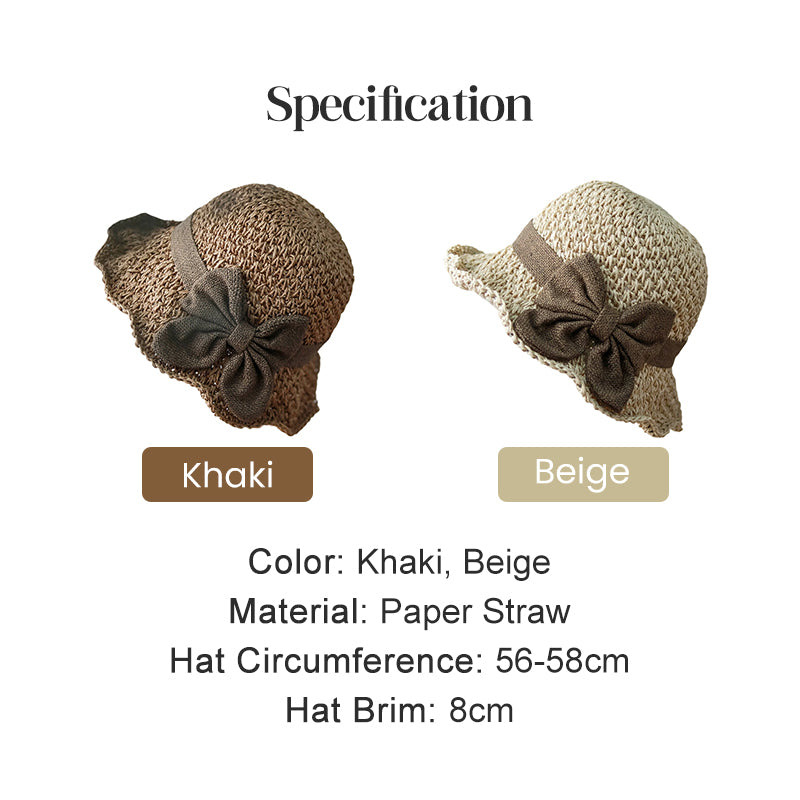 👒New arrival 40% OFF!🏖️Elegant Woven Straw Sun Hat with Bow