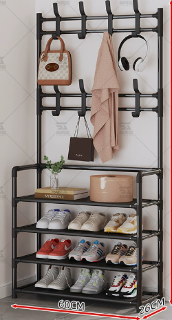 ✨ 3-in-1 Hall Tree | Entryway Coat & Shoe Organizer Rack with 8 Hooks