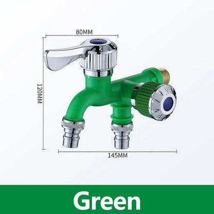 💧Dual Outlet Washing Machine Plastic Faucet, 1 In 2 Out Water Plastic Tap