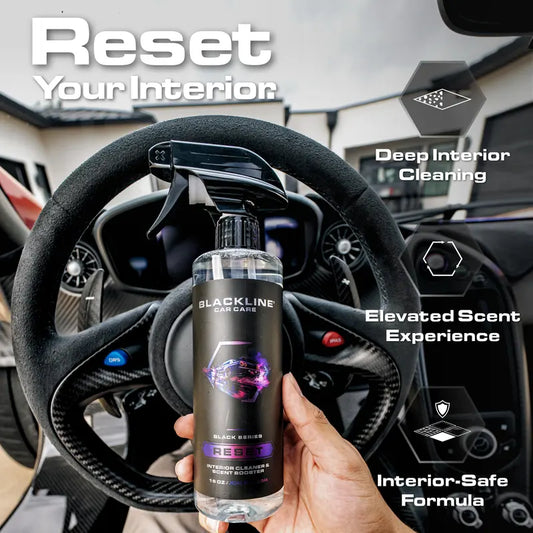 🔥 Buy two get three free🧴 BLACKLINE Reset Series Gentle APC Formula Interior Cleaner | Soft Scent Booster ✨ 6 Signature Scents (JDM Squash, Teakwood Aroma) | Surface-Safe Streak-Free Auto Detailing Cleaner for Leather, Suede & Luxury Furniture