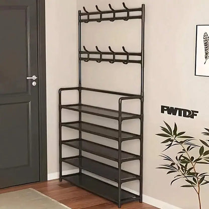 ✨ 3-in-1 Hall Tree | Entryway Coat & Shoe Organizer Rack with 8 Hooks