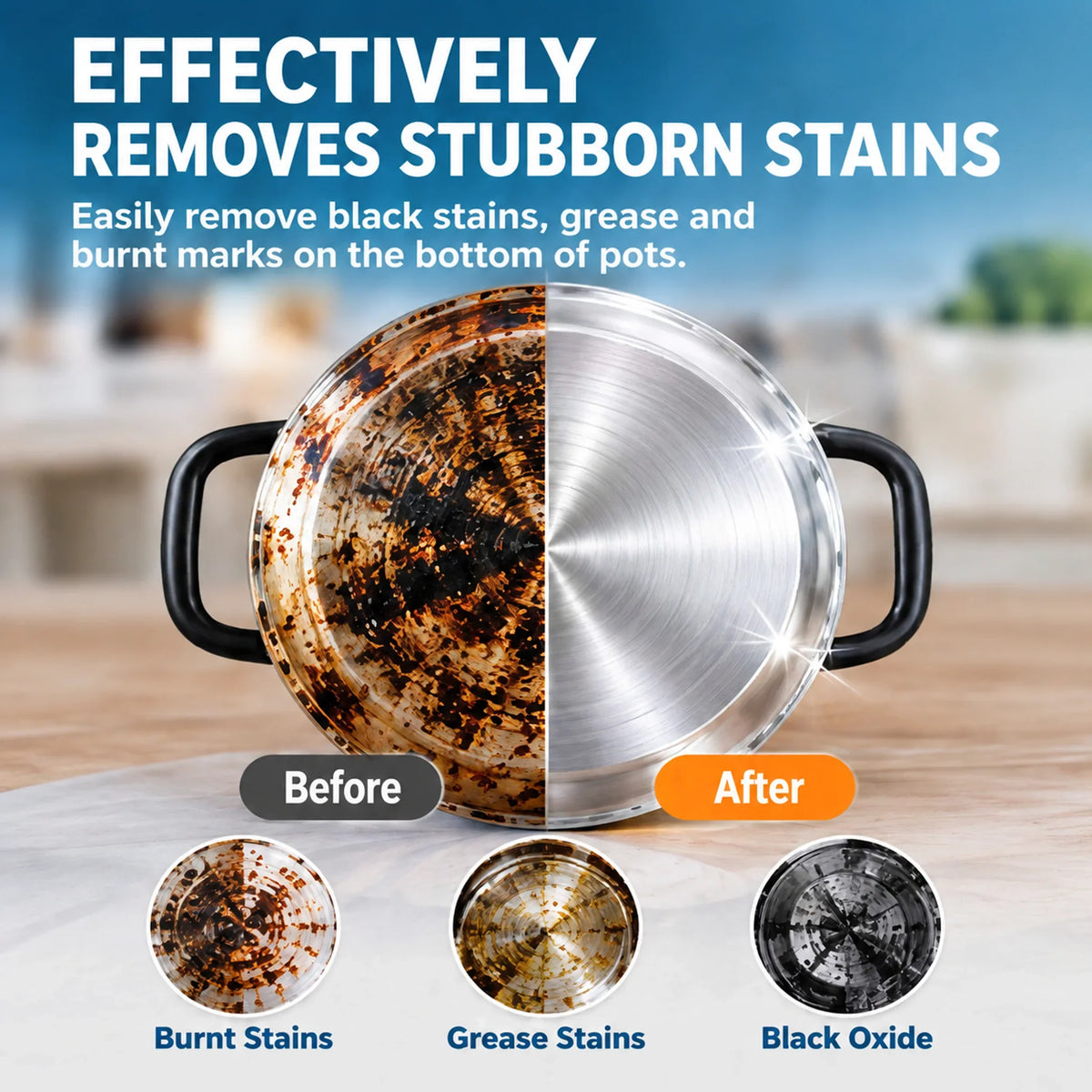💥Buy 1, Get 1 Free 🍳Pot-bottom cleaner (150ml)—removes stubborn black grime