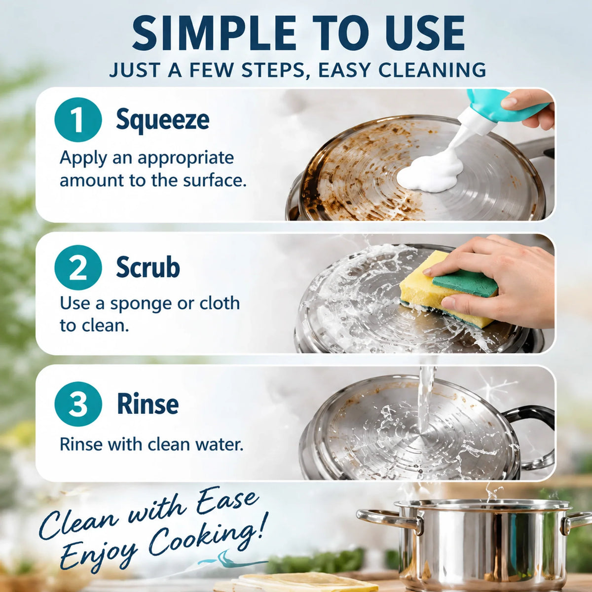 💥Buy 1, Get 1 Free 🍳Pot-bottom cleaner (150ml)—removes stubborn black grime
