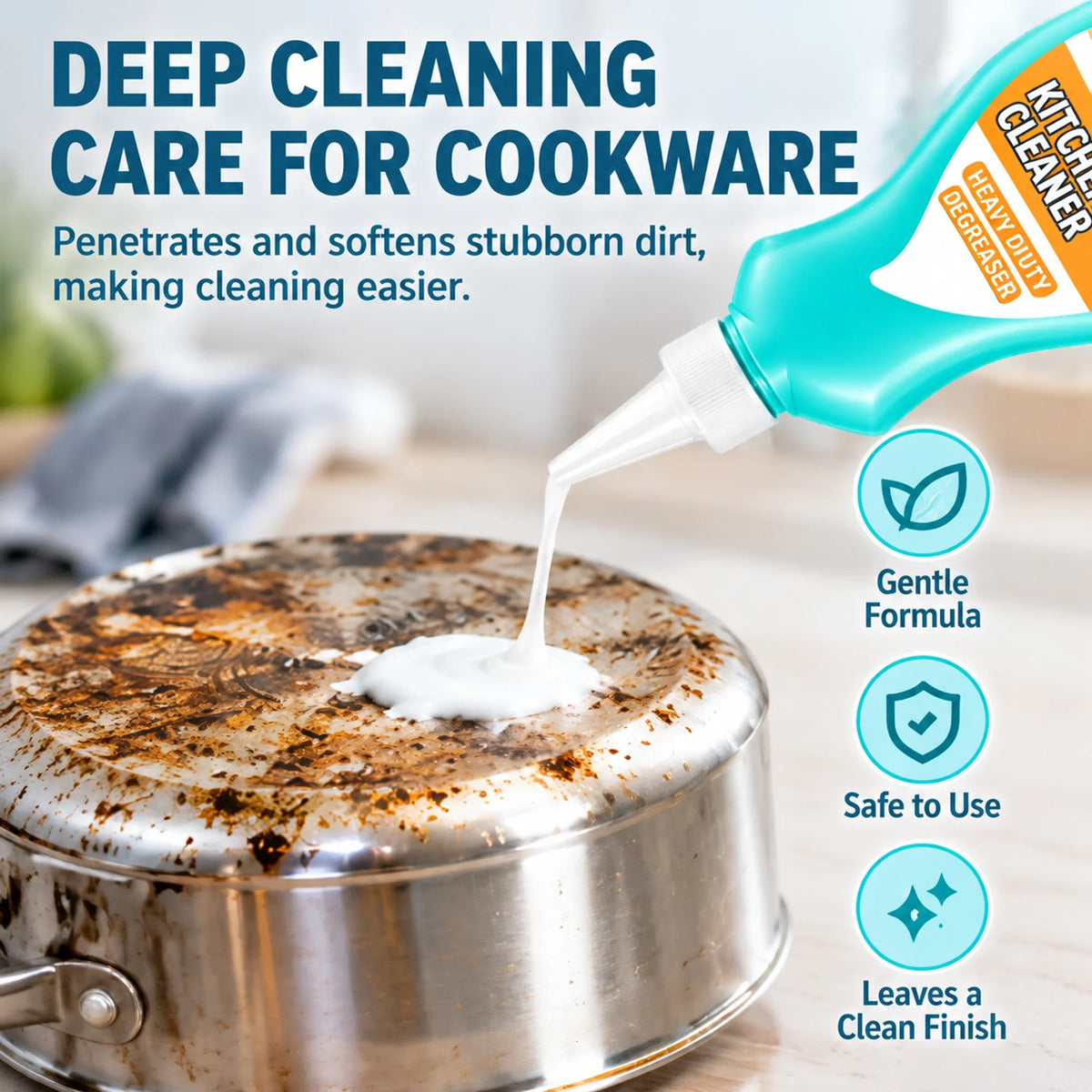 💥Buy 1, Get 1 Free 🍳Pot-bottom cleaner (150ml)—removes stubborn black grime