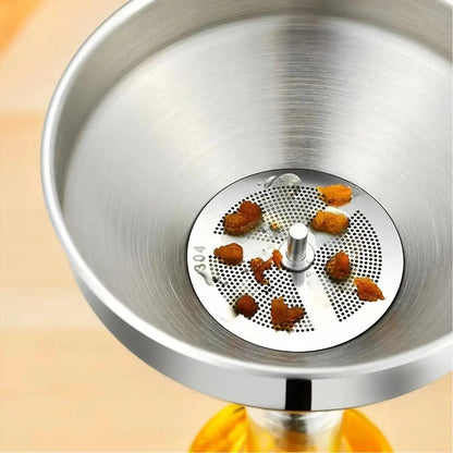 🍳Stainless Steel Funnel Set｜With Filter Strainer