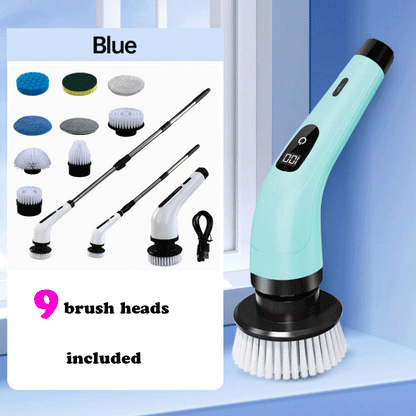 🧽 50% OFF LIMITED SALE! ✨ 9-in-1 Electric Cleaning Brush - 6 Interchangeable Heads with IPX7 Waterproof Rating for Bathroom & Car Cleaning 🚿🚗