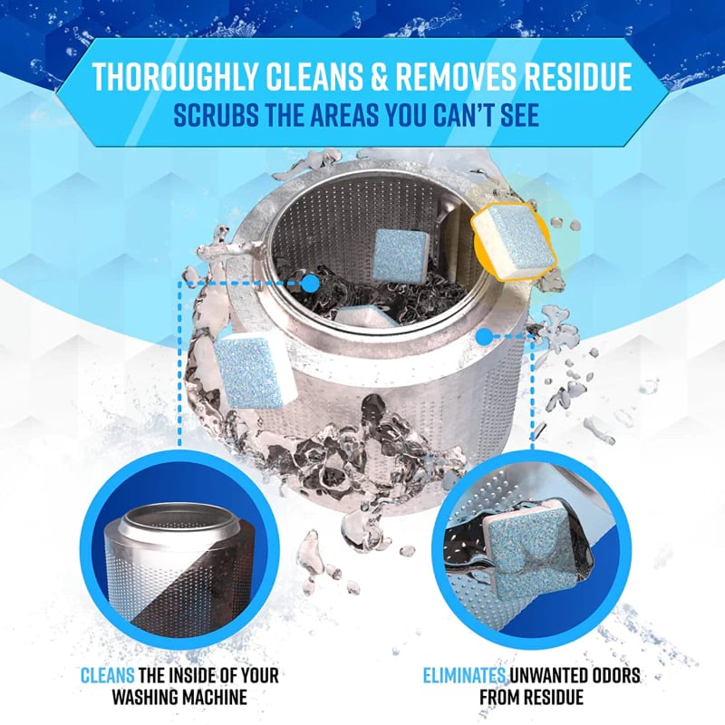 🔥 Powerful Washer Deep Cleaner Tablets – Washing machine stain removal, odor removal, and freshening cleaning tablets