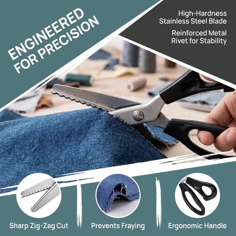 ✂️ Serrated Stainless Steel Scissors ✨The Ideal Choice for DIY Crafts