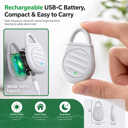 Limited-time 50% off-Portable Ultrasonic Bird Repellent Keychain