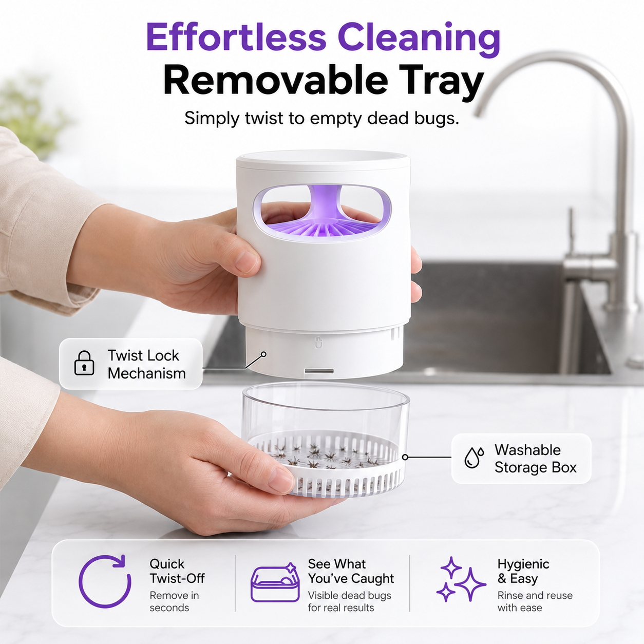 🔥Silent UV Mosquito Killer – No chemicals, safe for children and pets🦟