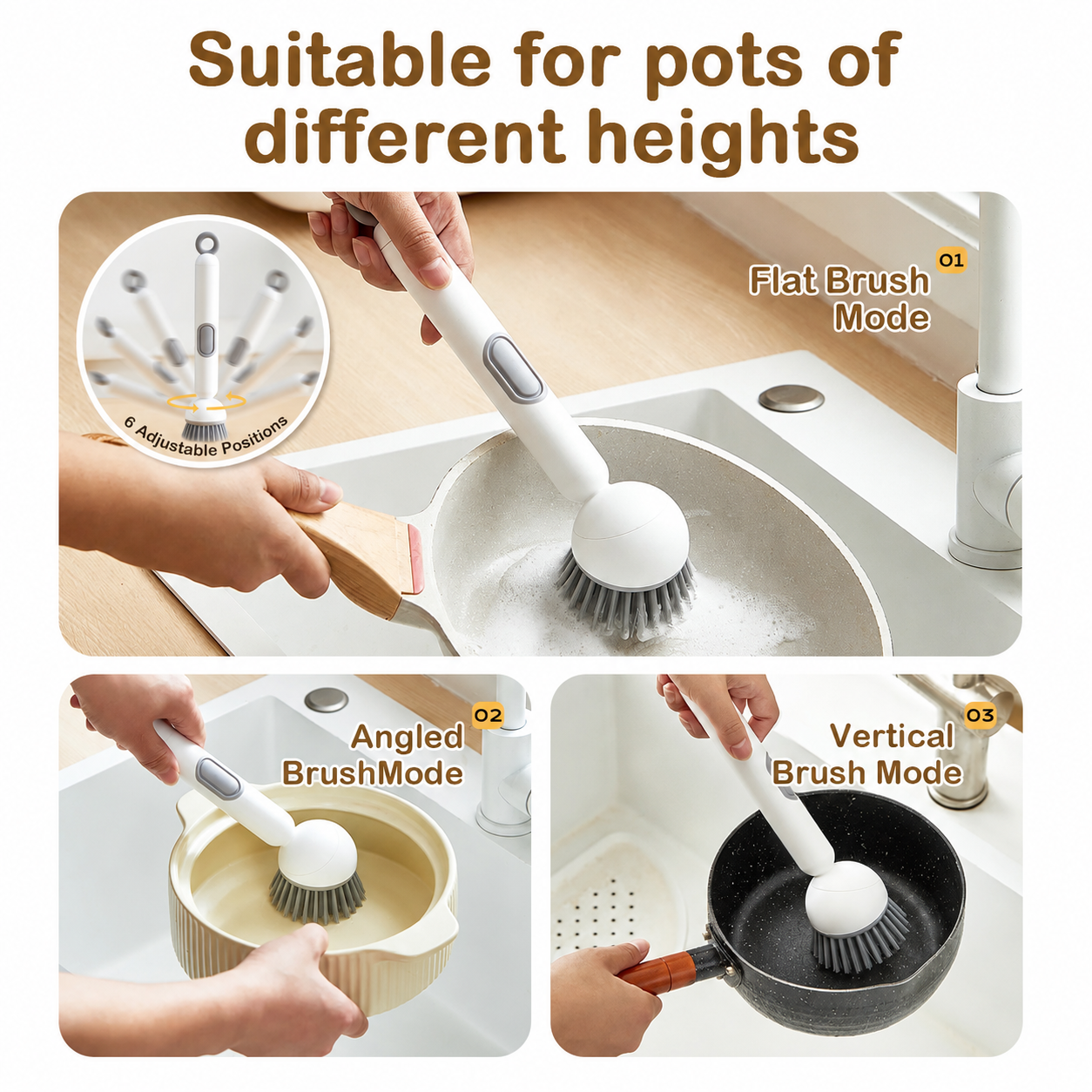 🌟Limited-time 50% off✨Long-handled rotating cleaning brush, suitable for dishes and cookware