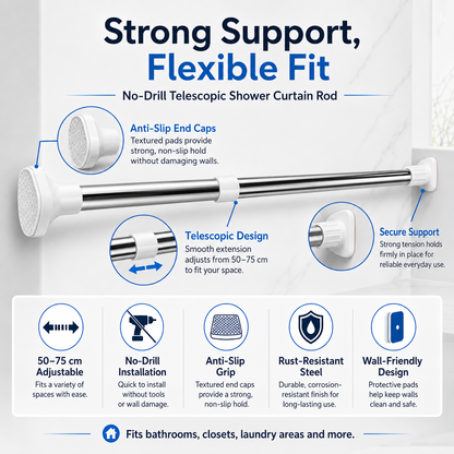 📢📢40% OFF !! ⏰ Telescopic Clothing Rod – Extendable & Space-Saving ✨