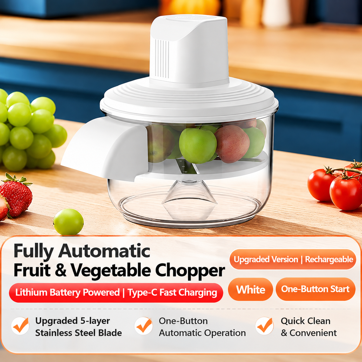 📢Last day! 50% off transparent electric fruit and vegetable peeler