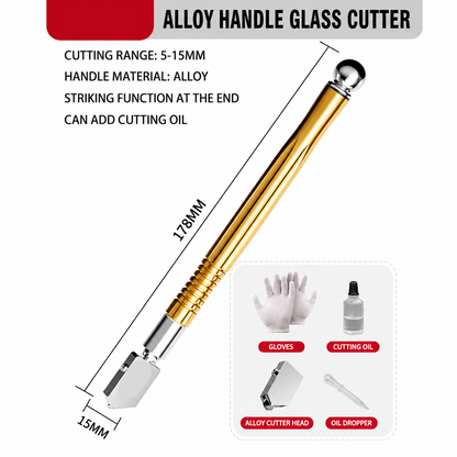 Professional Diamond Glass Cutter with Alloy Handle Roller Wheel