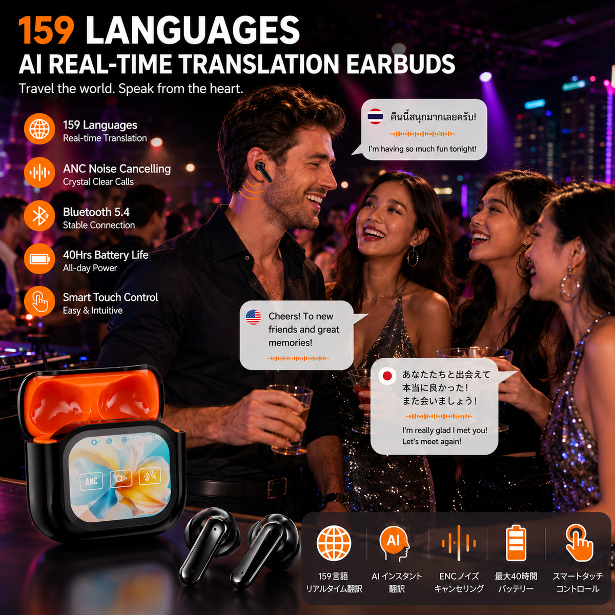 🎧Bluetooth Wireless Noise-Canceling Translation Earbuds Al Translation Earbuds