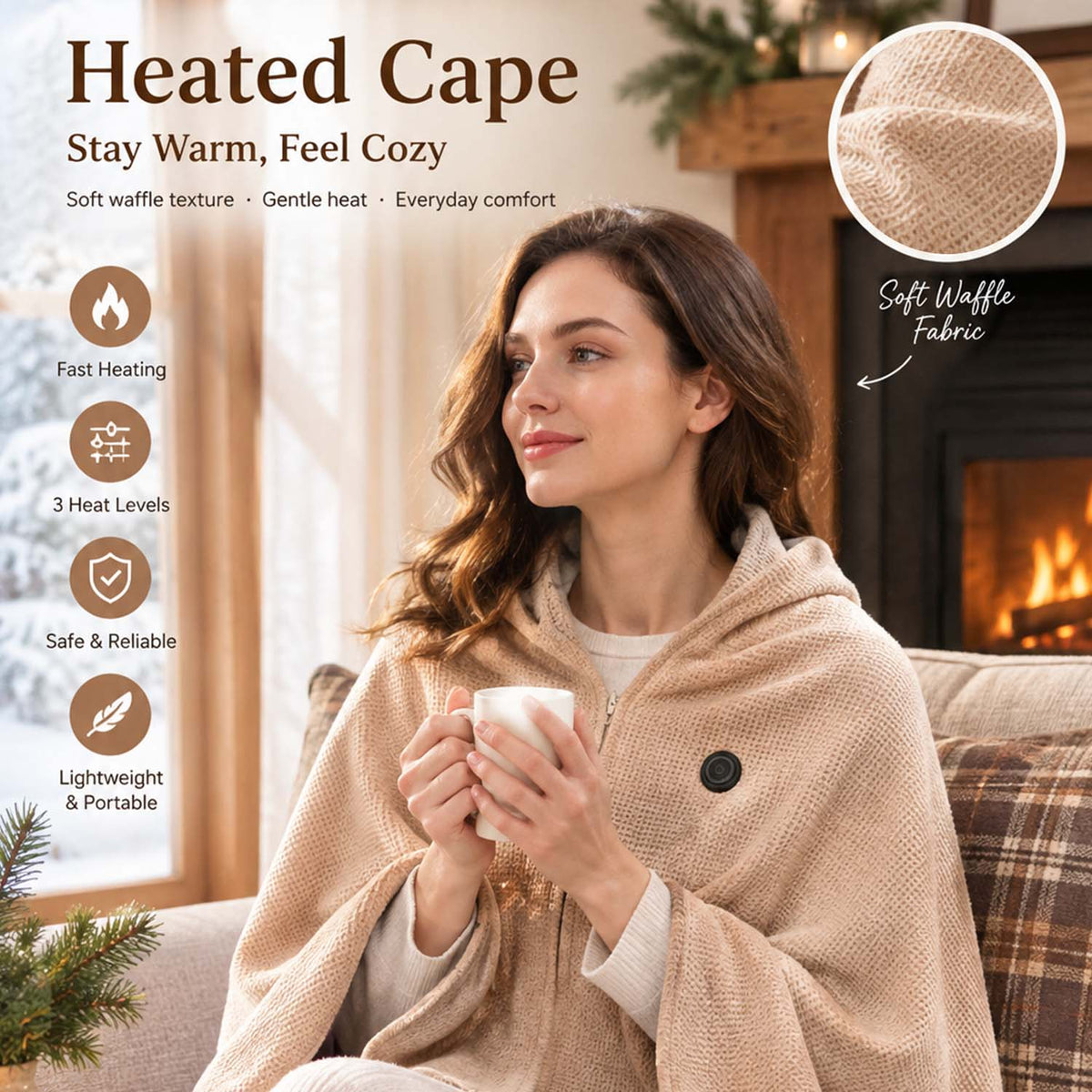 🔥Portable Heated Shawl – Wearable Electric Heating Shawl