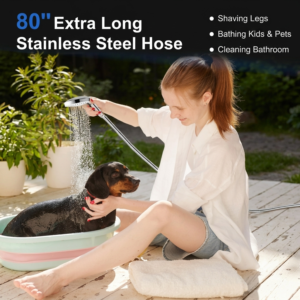 Hot sale🔥High Pressure Boosting Shower Head 360° Rotatable Water Saving Rainfall Nozzle