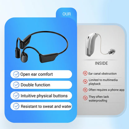 💥50% Off💥 🎧 Bone Conduction Bluetooth Headphones & Hearing Aid