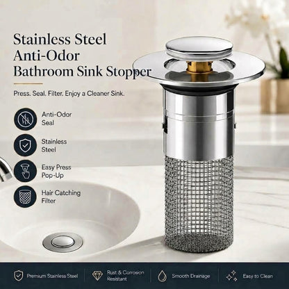 🔥Limited-time 50% off, stainless steel odor-proof bathroom sink stopper