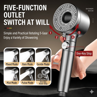 🔥HOT SALE!🔥Twin-turbo high-pressure hollow shower head