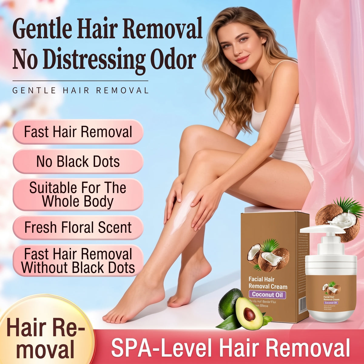 💥Buy One, Get One Free 💕[Painless Hair Removal] Hair Removal Cream with Plant Extracts and Coconut Oil