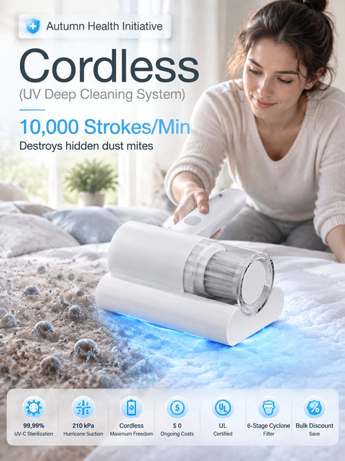 💥50% OFF ✅ Wireless UV-C Mite-Eliminating & Sterilizing Device
