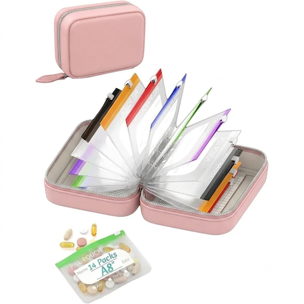 💊 A8 Waterproof Pill Pouch Set – Large Weekly Travel Medicine Organizer