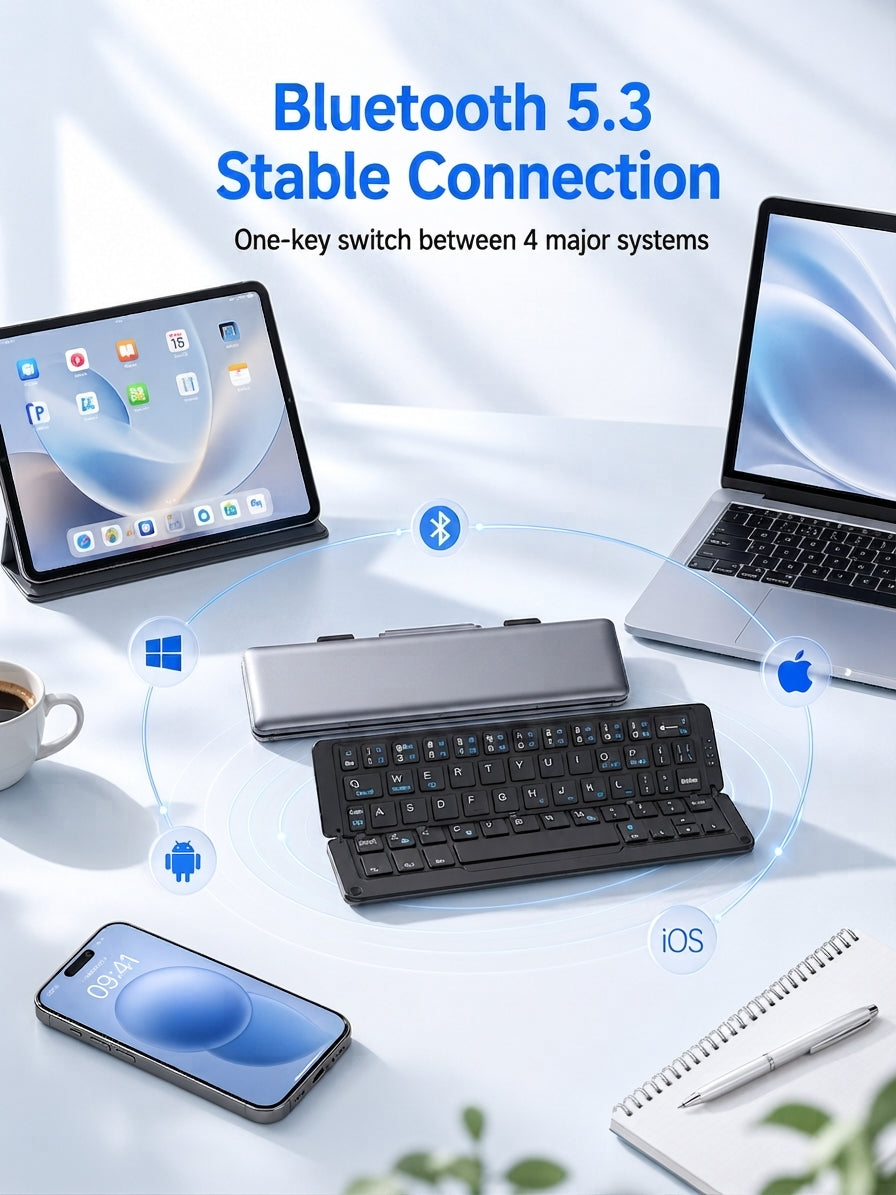 🔥Multi-Device Fold Bluetooth Keyboard For Travel & Office