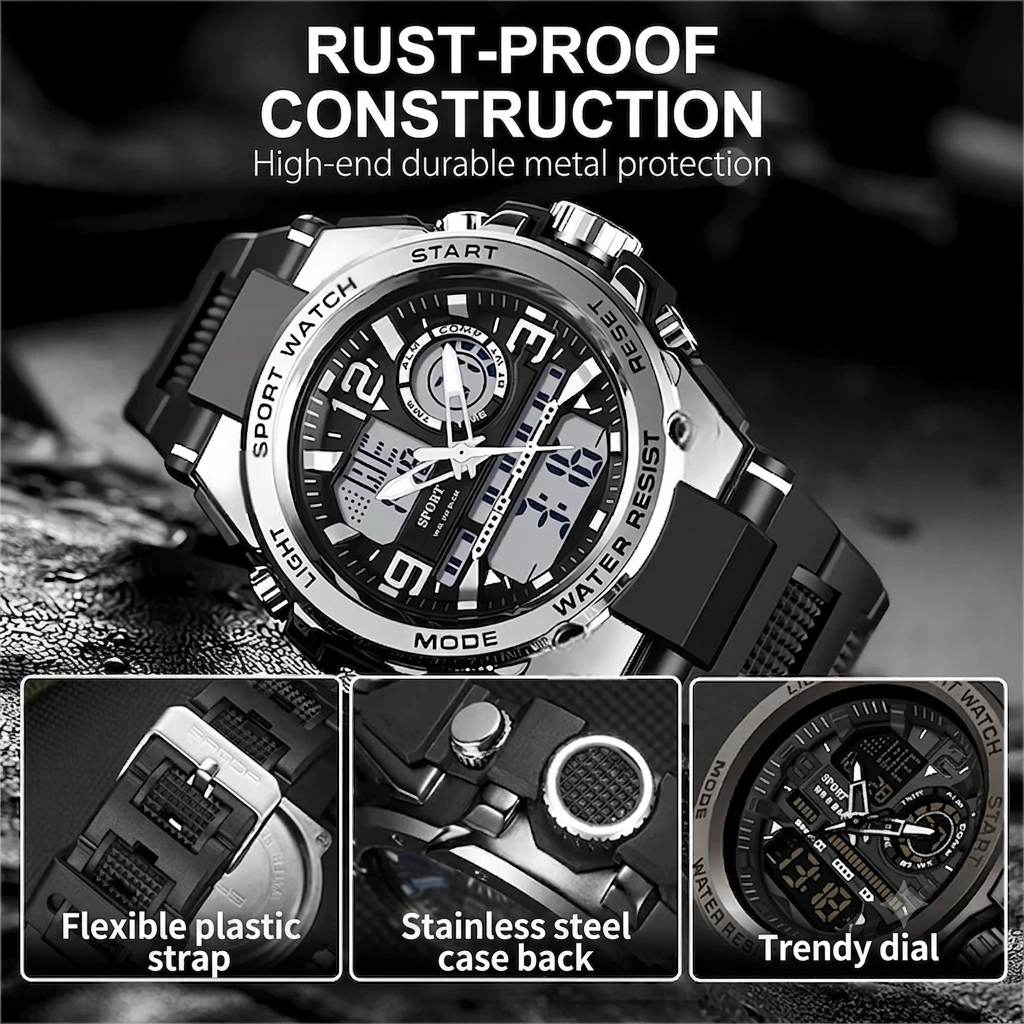 🔥🔥Men's Waterproof Sports Watch with Luminous Display