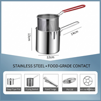 5-Piece Set (Fryer + Frying grid + Food clips +Steel lid + Stove rack)