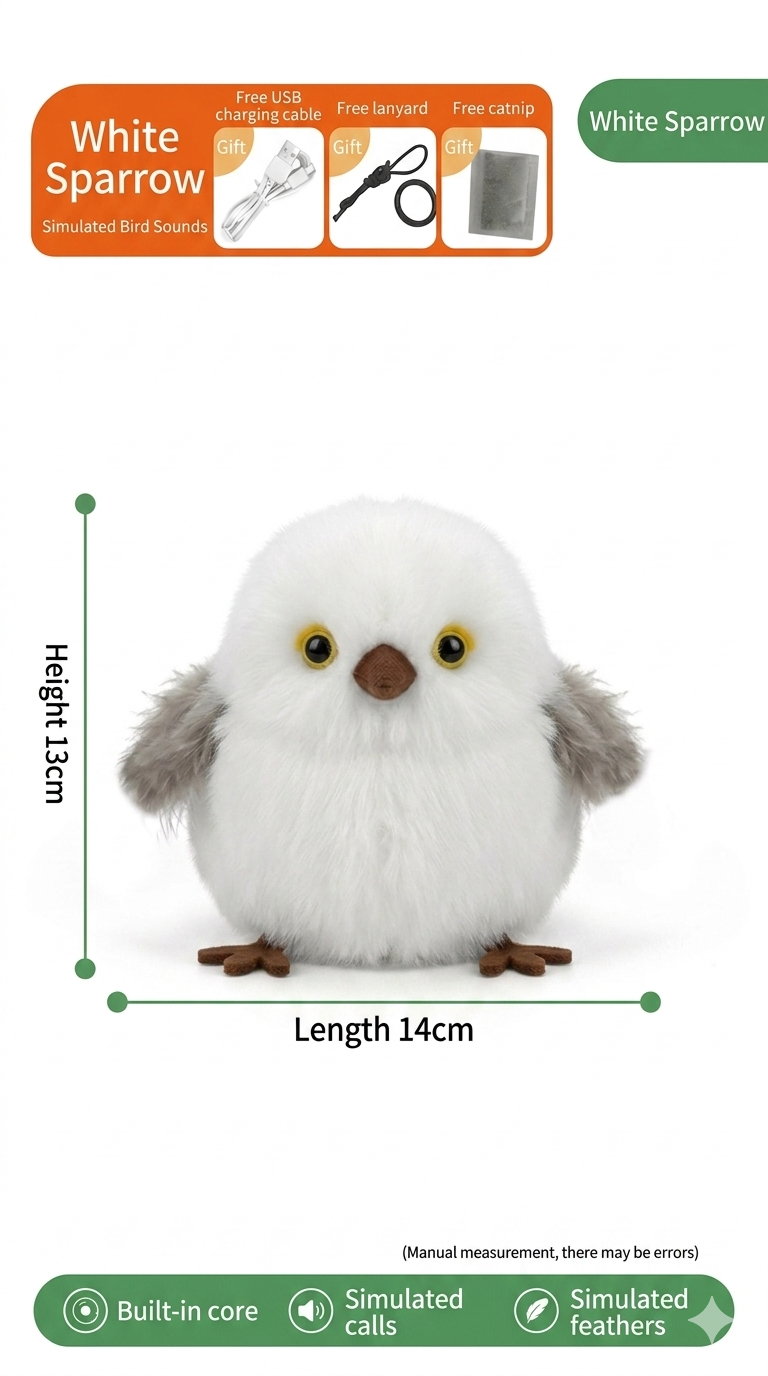 🔥HOT SALE 🔥50% OFF ！Vocal Simulation Squeaky Bird Cat Toy For Self-amusement